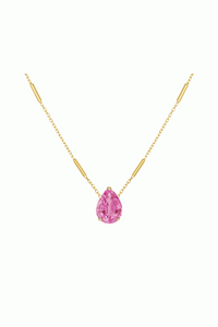 Pink Teardrop Tube Chain Necklace