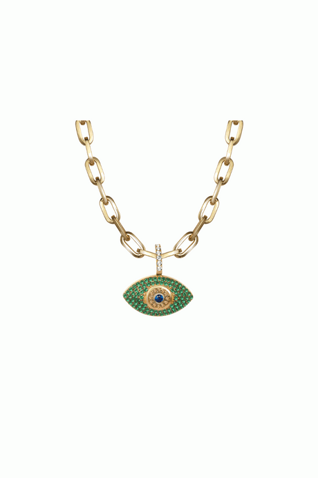 Thick Chain Evil Eye Pendant Necklace