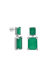 Double Emerald Drop Earrings