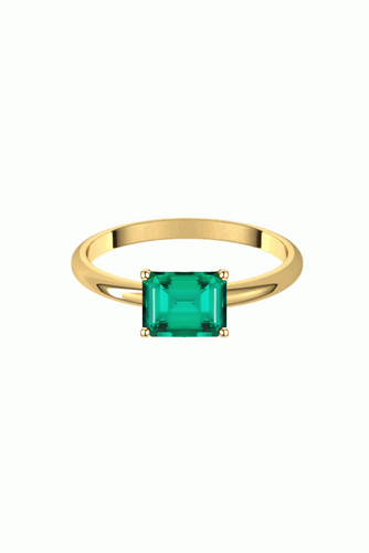 East-West Emerald Ring
