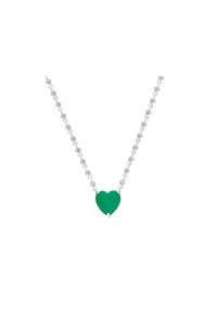 Emerald Heart Diamondette Chain Necklace