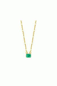 Emerald Paperclip Necklace