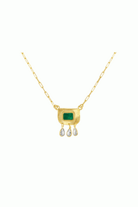 Emerald Shaker Half Moon Necklace