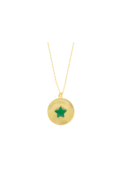 Emerald Star Coin Necklace