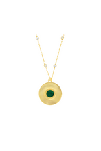 Load image into Gallery viewer, Round Emerald Medallion Necklace