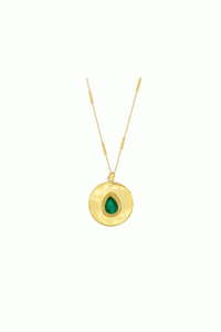 Teardrop Emerald Medallion Necklace