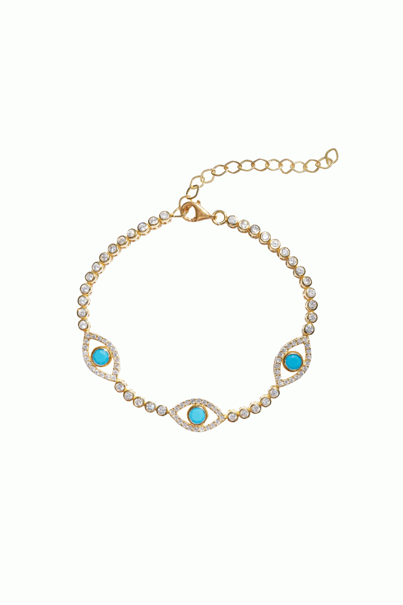 Turquoise Evil Eye Tennis Bracelet
