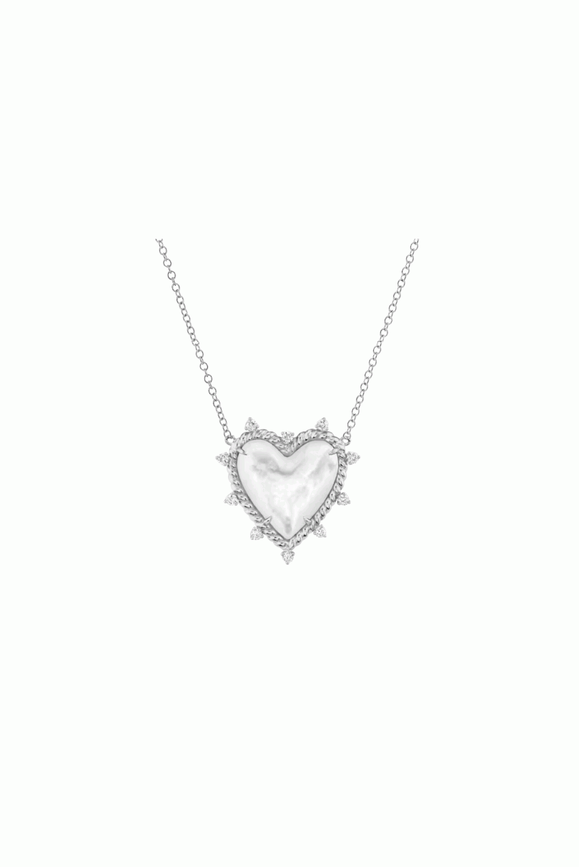 Twisted Pearl Heart Necklace