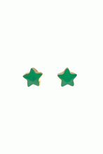 Load image into Gallery viewer, Star Emerald Stud Earrings