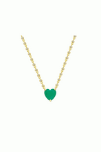 Load image into Gallery viewer, Emerald Heart Diamondette Chain Necklace
