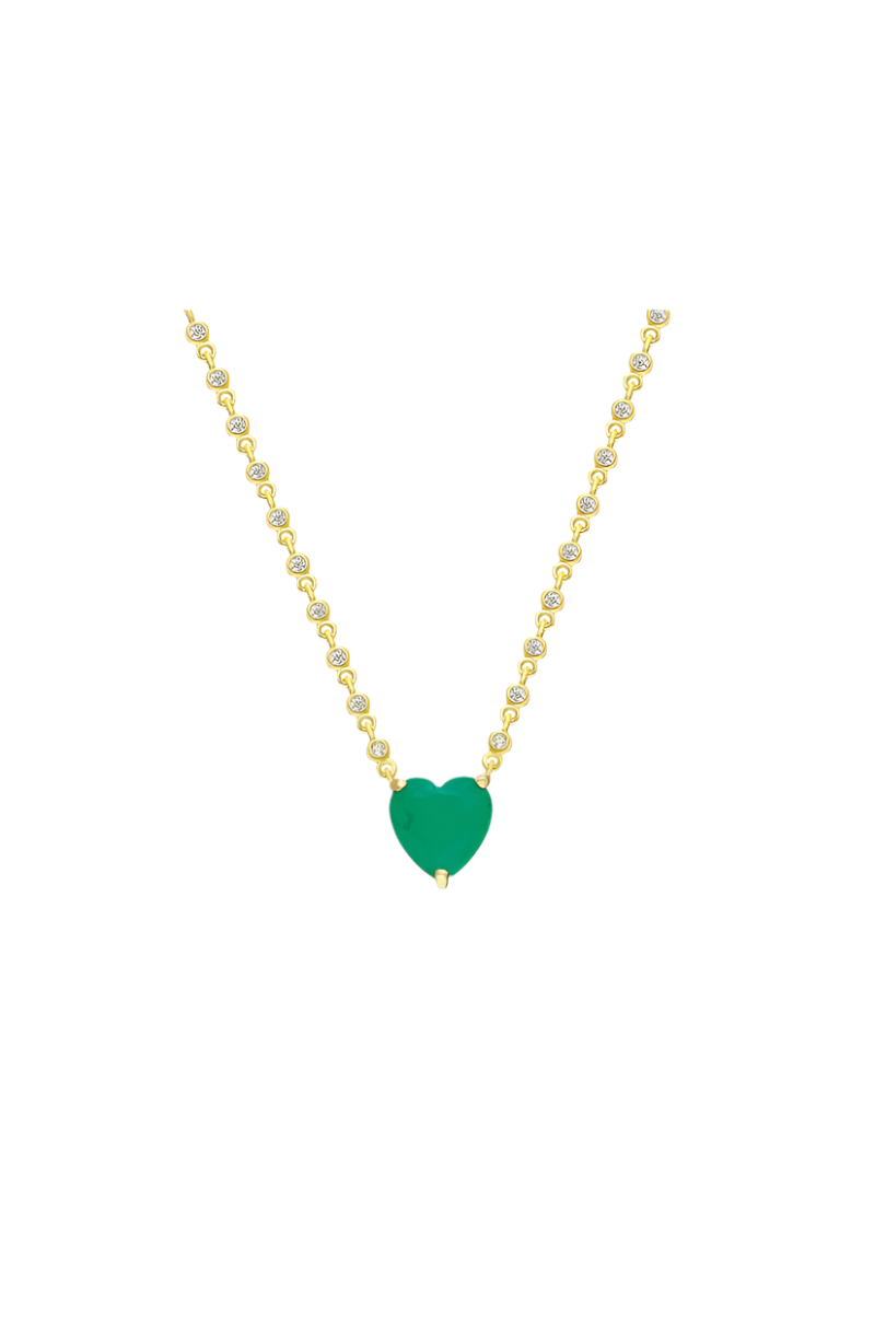 Emerald Heart Diamondette Chain Necklace