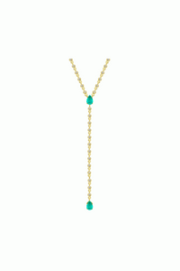 Emerald and Diamondette Lariat Necklace