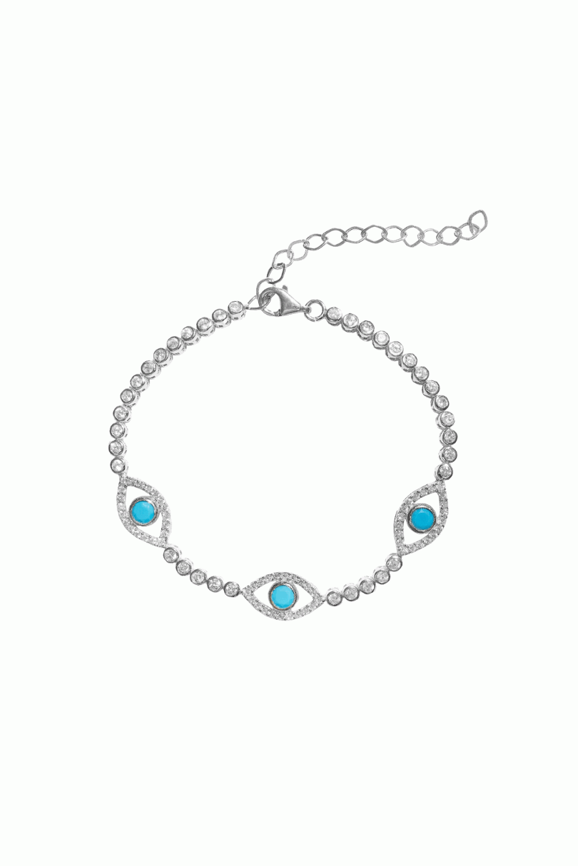 Turquoise Eye Tennis Bracelet