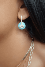 Load image into Gallery viewer, Turquoise Evil Eye Earrings