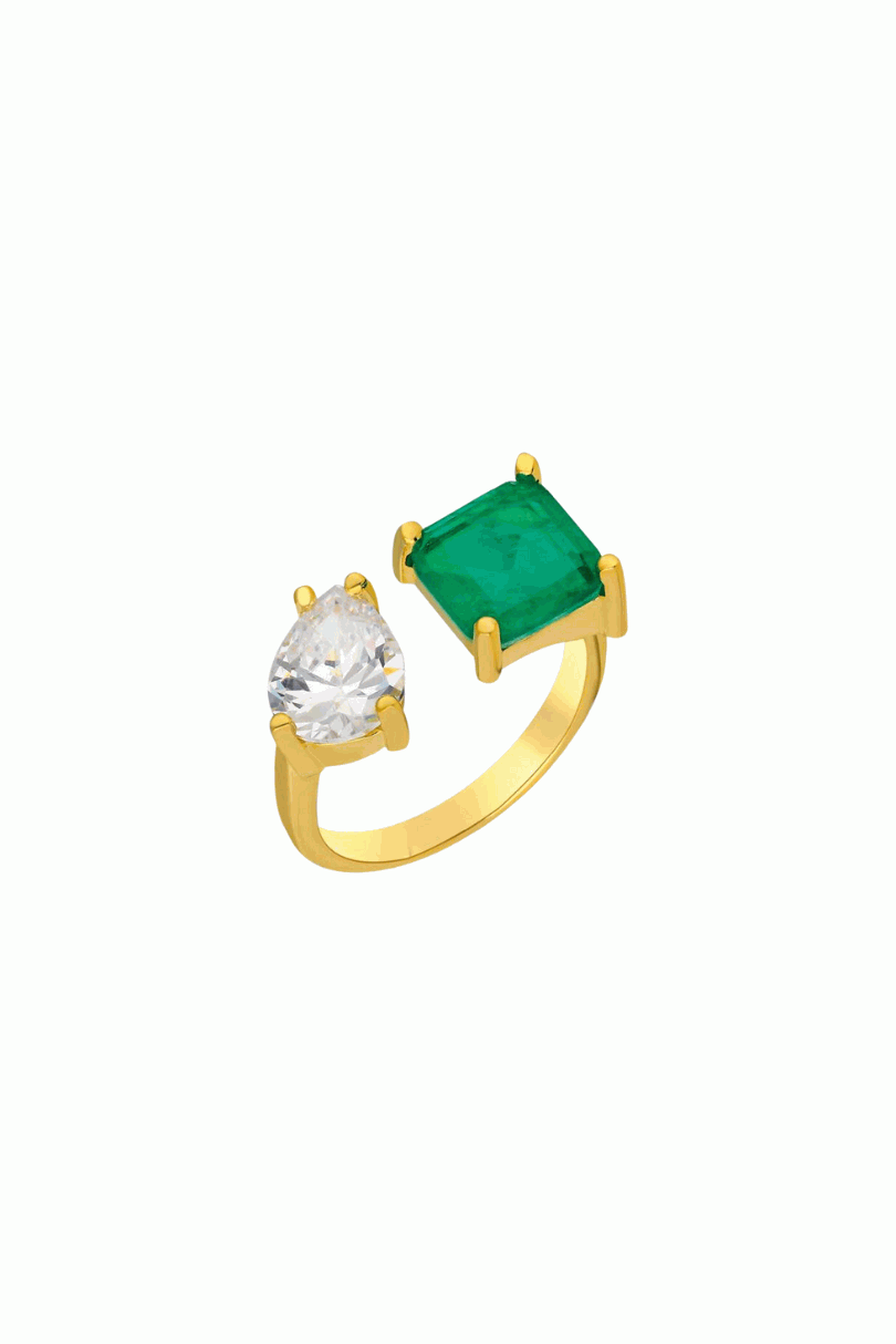Toi et Moi Emerald Ring