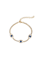 Load image into Gallery viewer, Blue Evil Eye Tennis Bracelet