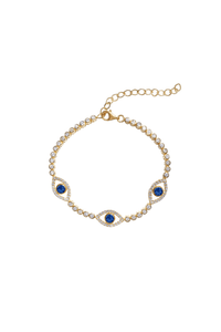 Blue Evil Eye Tennis Bracelet
