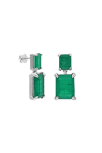 Load image into Gallery viewer, Double Emerald Drop Earrings