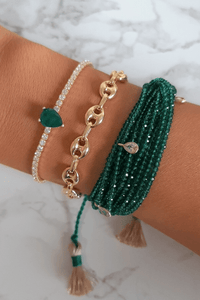 Emerald Teardrop Tennis Bracelet