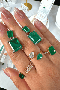 Double Emerald Drop Earrings