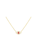 Load image into Gallery viewer, Ruby Simple Evil Eye Necklace