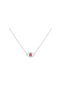 Ruby Simple Evil Eye Necklace