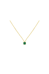 Square Emerald Pendant Necklace