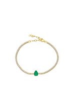 Load image into Gallery viewer, Emerald Teardrop Tennis Bracelet