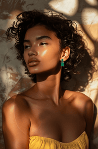 Double Emerald Drop Earrings