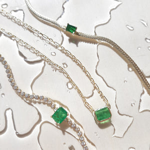 Emerald Paperclip Necklace
