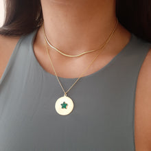 Load image into Gallery viewer, Emerald Star Coin Necklace