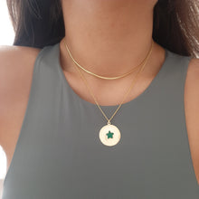 Load image into Gallery viewer, Emerald Star Coin Necklace