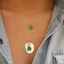 Load image into Gallery viewer, Teardrop Emerald Medallion Necklace