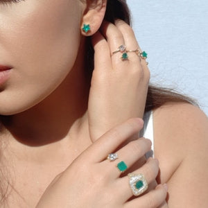 Star Emerald Stud Earrings