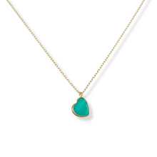 Load image into Gallery viewer, Heart-Shaped Emerald Pendant Necklace