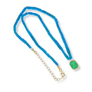 Turquoise Bead Emerald Necklace