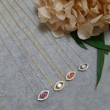 Load image into Gallery viewer, Ruby Simple Evil Eye Necklace Alexis Daoud Jewelry
