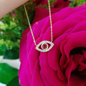 Ruby Simple Evil Eye Necklace Alexis Daoud Jewelry