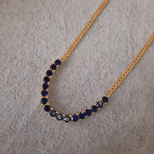 Tennis Style Link Necklace, Blue Alexis Daoud Jewelry