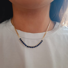 Load image into Gallery viewer, Tennis Style Link Necklace, Blue Alexis Daoud Jewelry