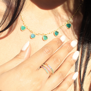 Emerald Heart Shaker Necklace