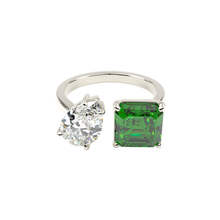 Load image into Gallery viewer, Toi et Moi Emerald Ring